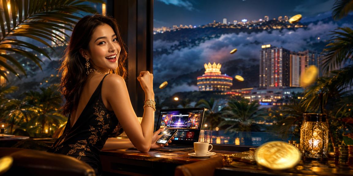 Genting Highlands' lavish casino entertainment atmosphere with golden lighting