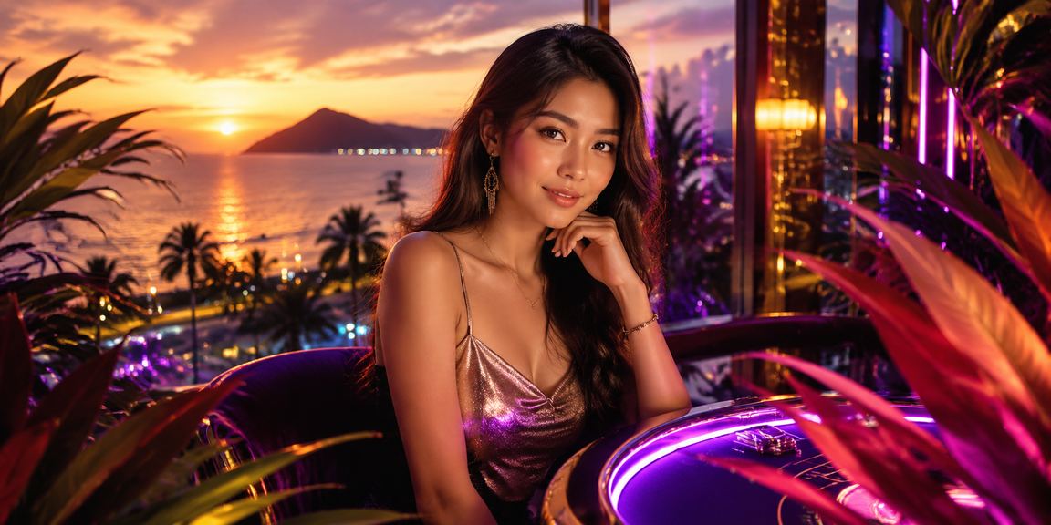 Live casino baccarat table with a Kota Kinabalu atmosphere